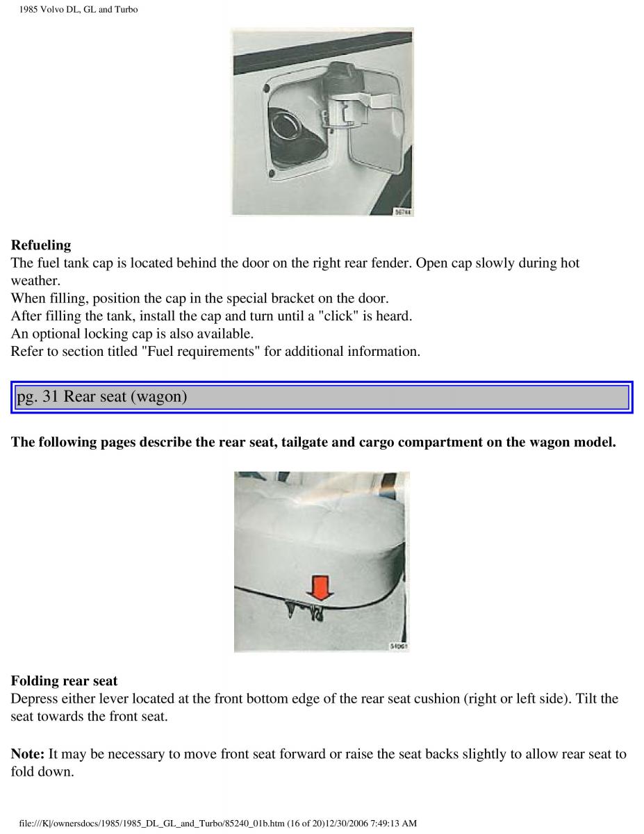 Volvo DL GL Turbo owners manual / page 42