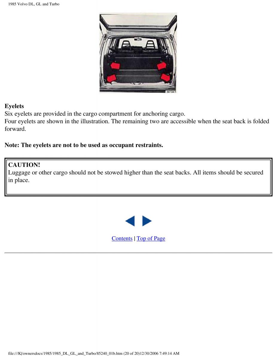 Volvo DL GL Turbo owners manual / page 46