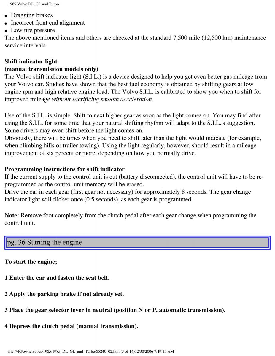 Volvo DL GL Turbo owners manual / page 49