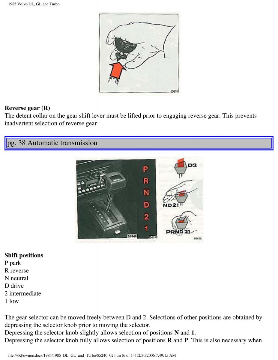 Volvo DL GL Turbo owners manual / page 52