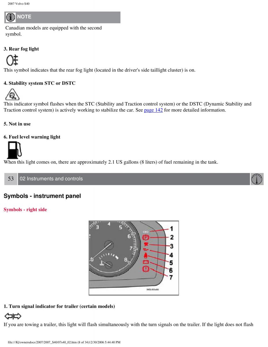 Volvo S40 II 2 owners manual / page 58