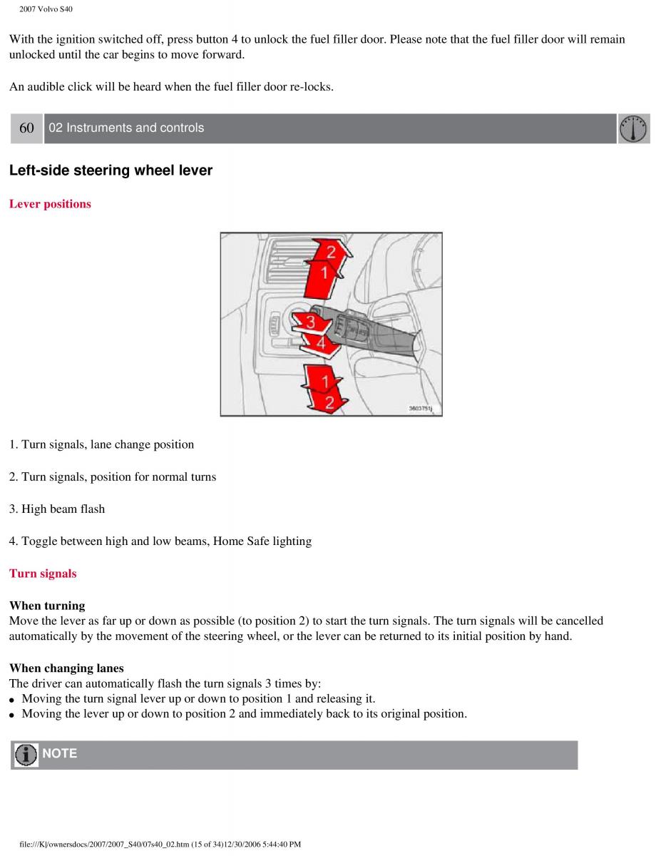 Volvo S40 II 2 owners manual / page 65