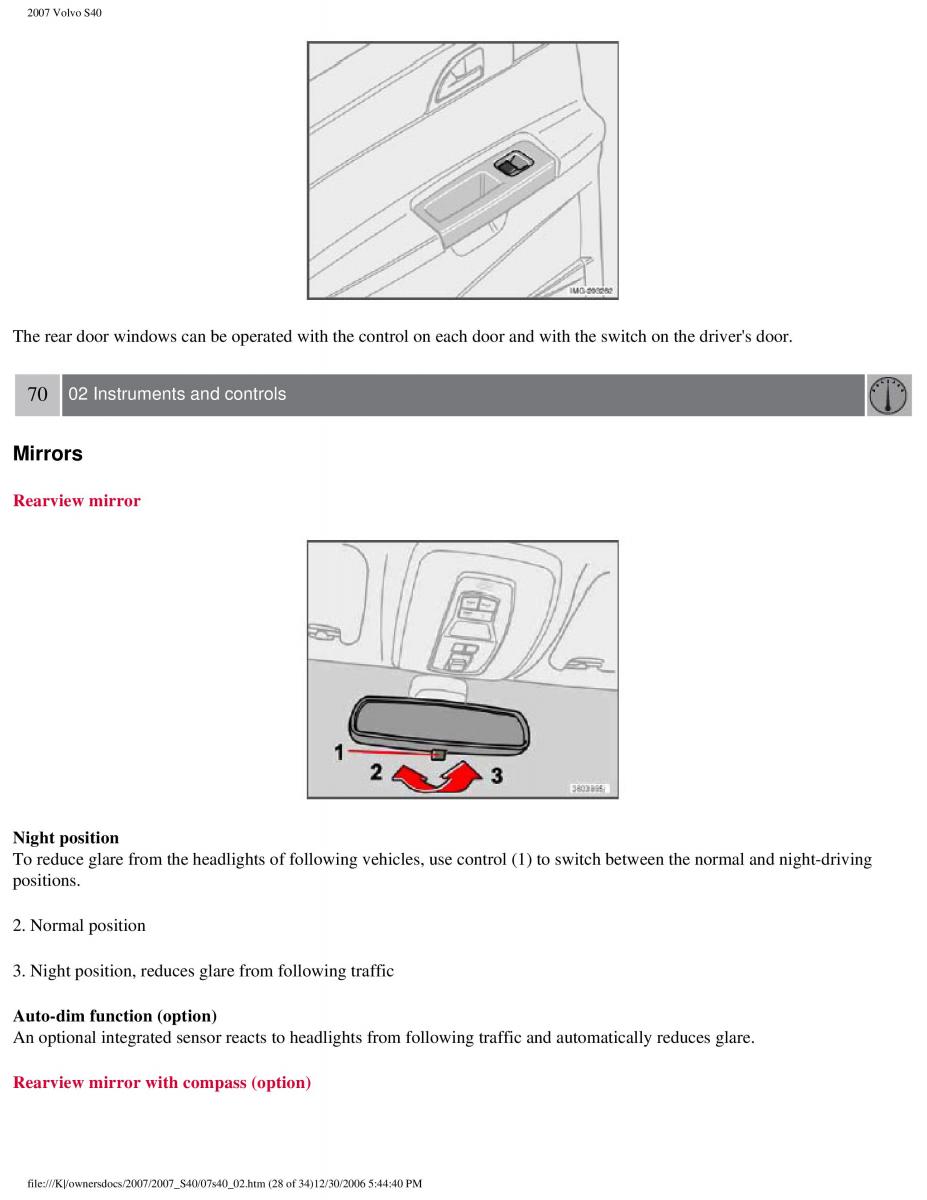 Volvo S40 II 2 owners manual / page 78