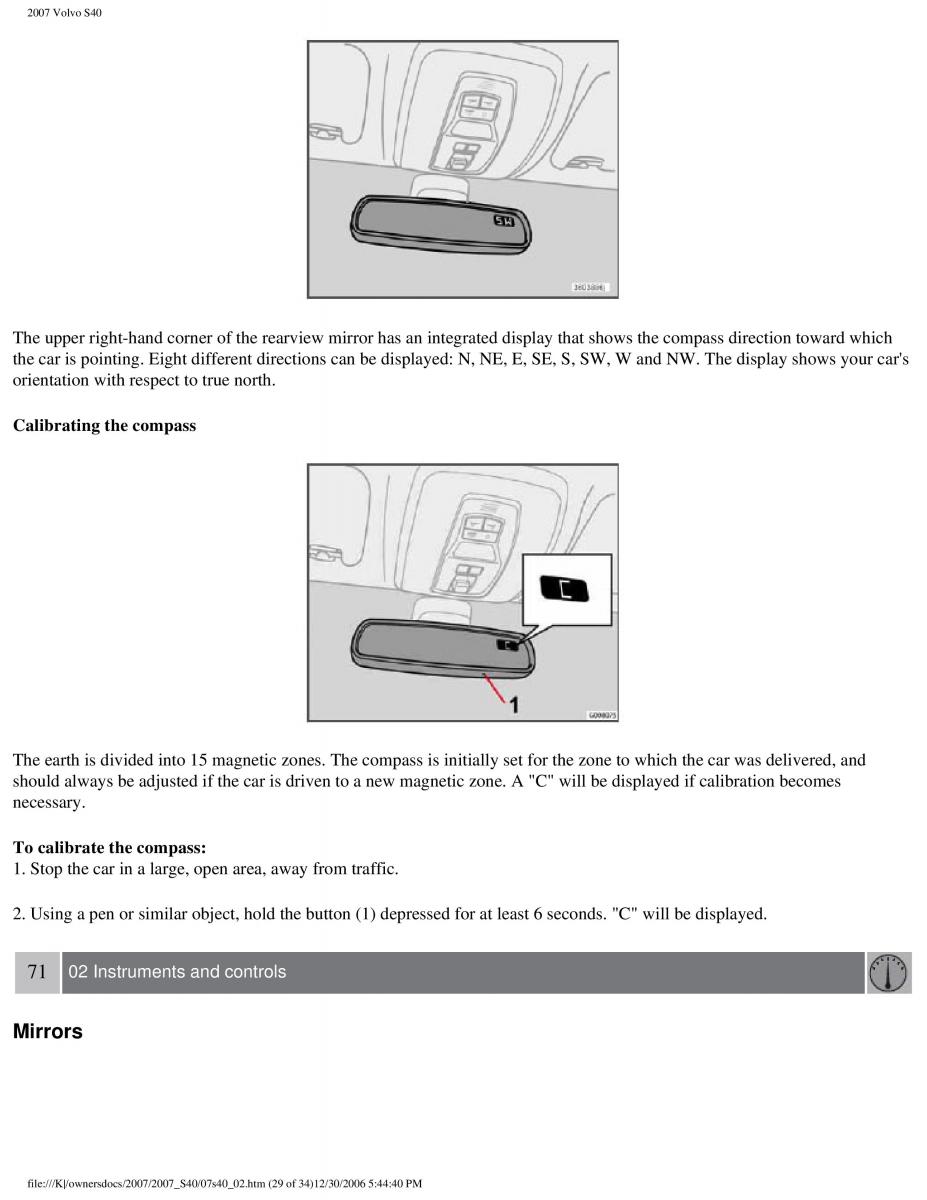 Volvo S40 II 2 owners manual / page 79