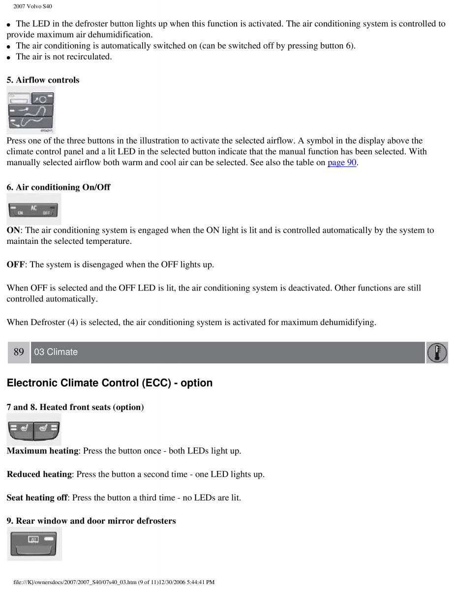 Volvo S40 II 2 owners manual / page 93