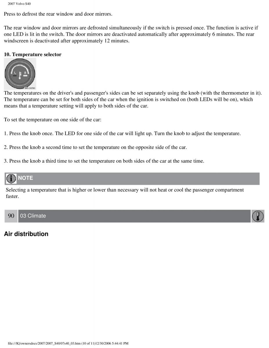 Volvo S40 II 2 owners manual / page 94