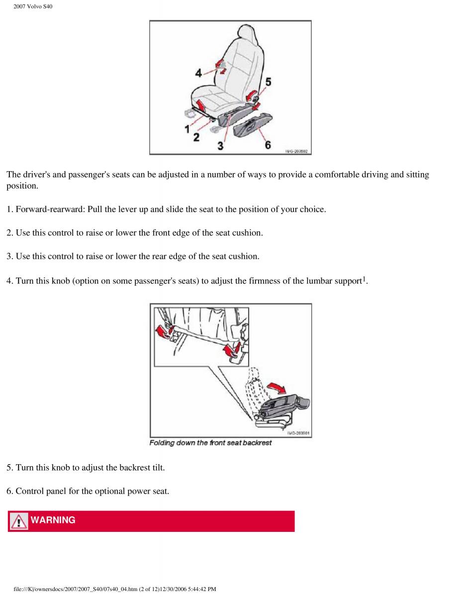 Volvo S40 II 2 owners manual / page 97