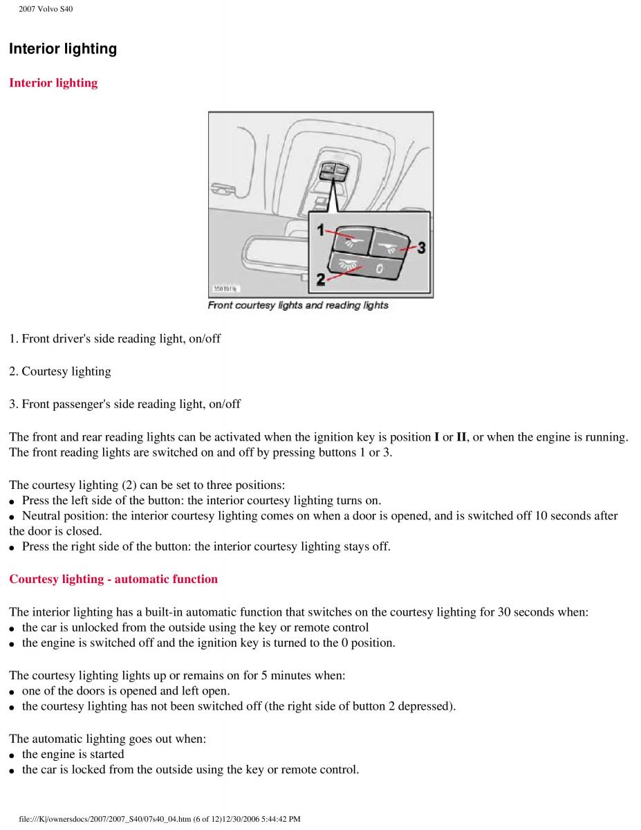 Volvo S40 II 2 owners manual / page 101