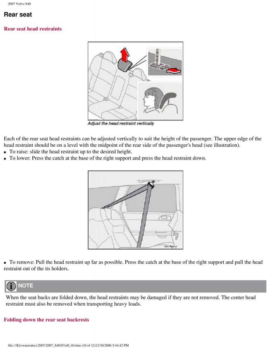 Volvo S40 II 2 owners manual / page 105