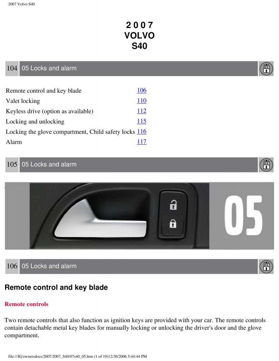 Volvo S40 II 2 owners manual / page 108