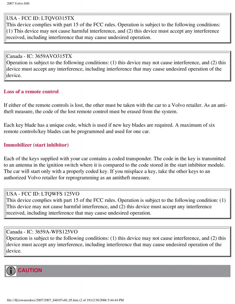 Volvo S40 II 2 owners manual / page 109