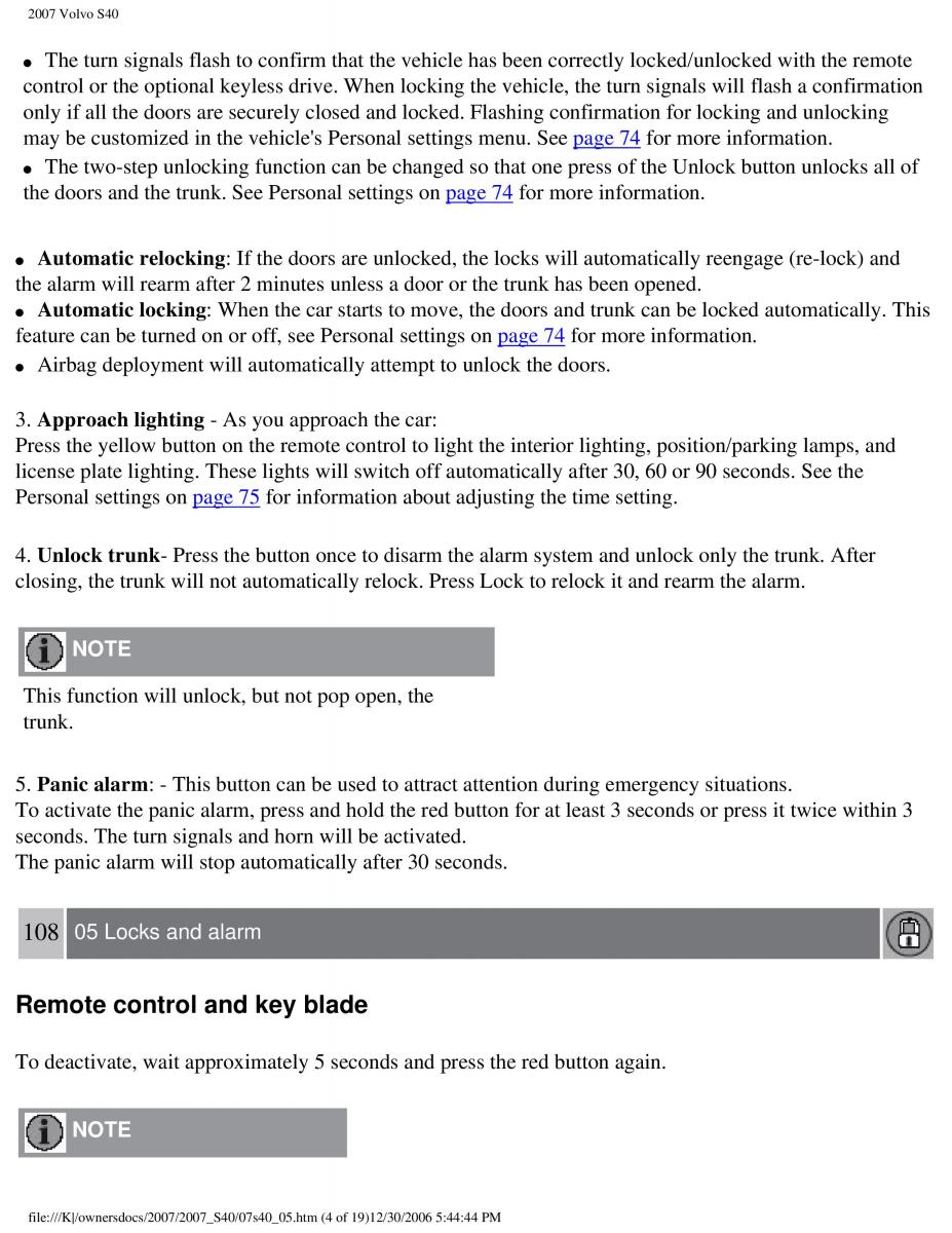 Volvo S40 II 2 owners manual / page 111