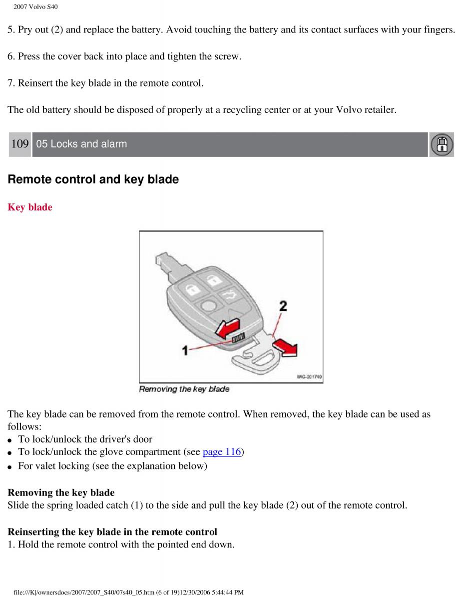 Volvo S40 II 2 owners manual / page 113