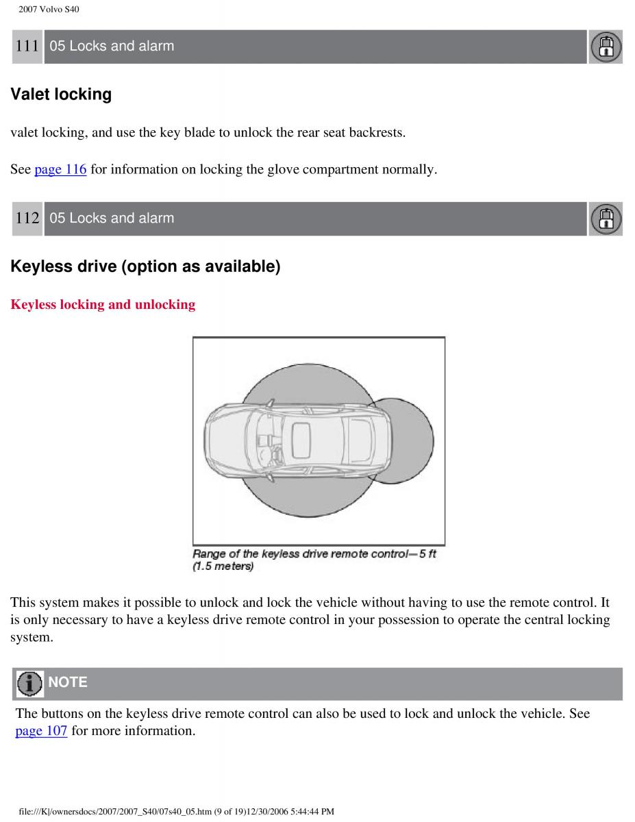 Volvo S40 II 2 owners manual / page 116