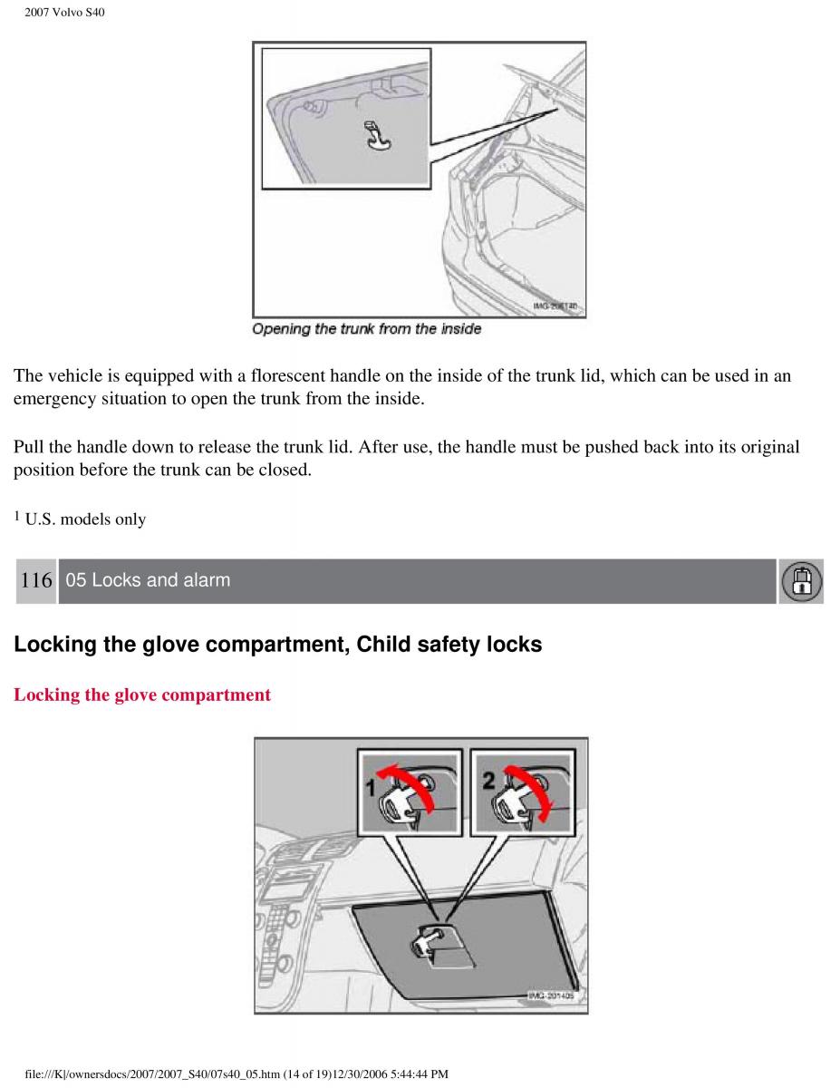 Volvo S40 II 2 owners manual / page 121