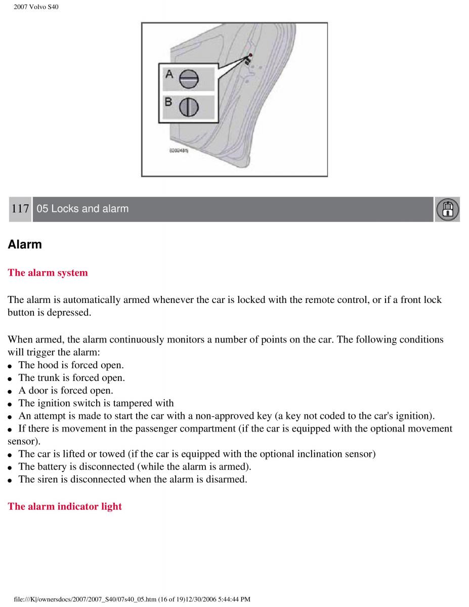 Volvo S40 II 2 owners manual / page 123