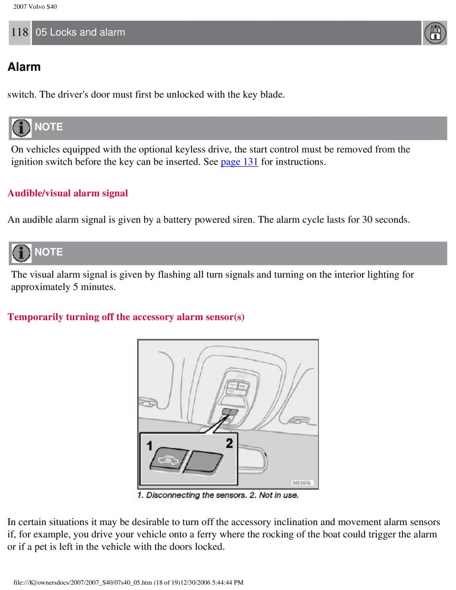 Volvo S40 II 2 owners manual / page 125