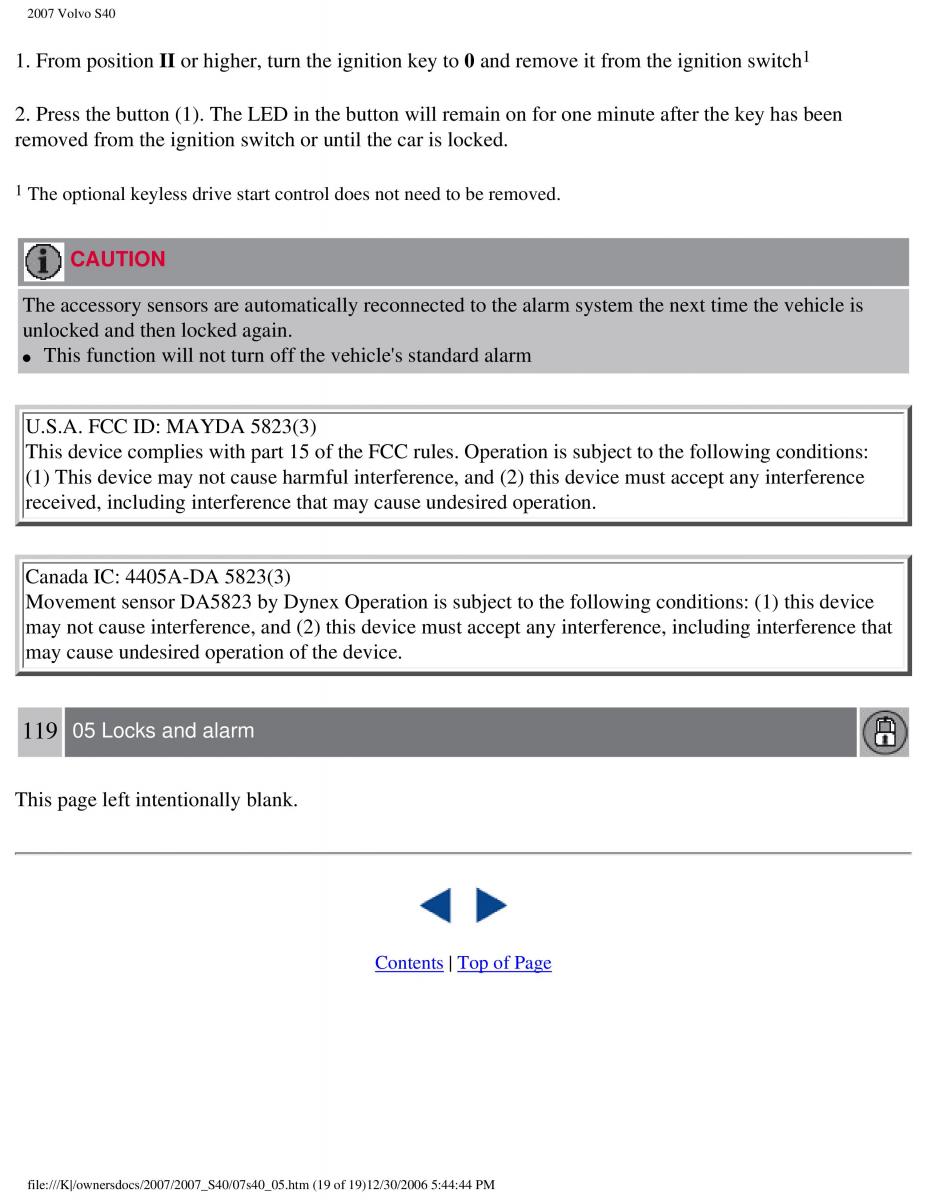 Volvo S40 II 2 owners manual / page 126