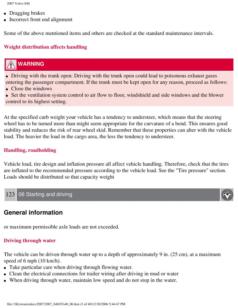 Volvo S40 II 2 owners manual / page 129