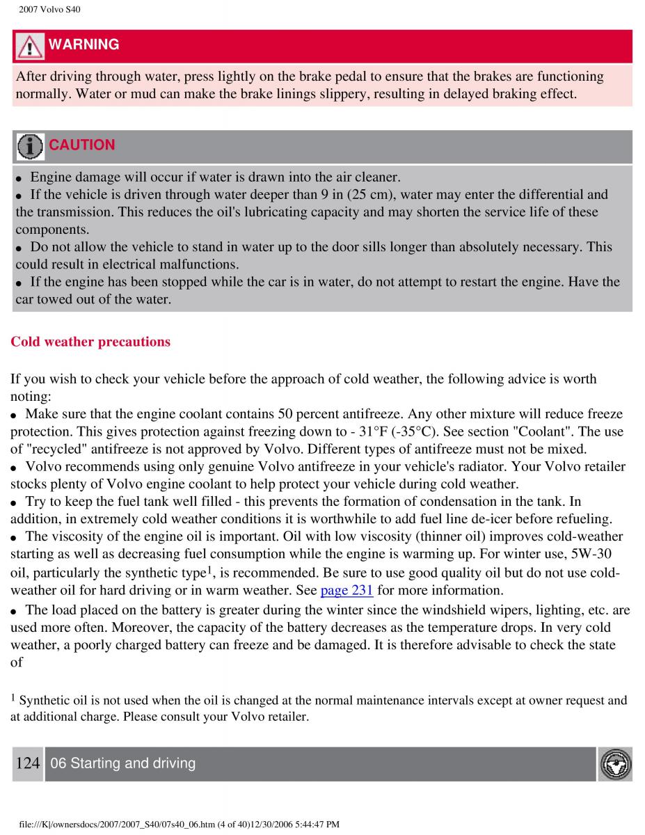 Volvo S40 II 2 owners manual / page 130