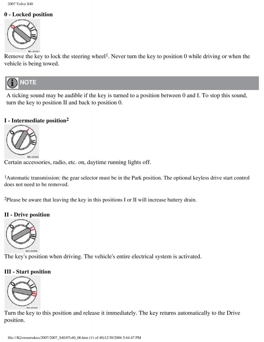 Volvo S40 II 2 owners manual / page 137