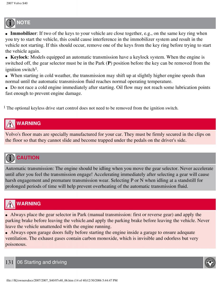 Volvo S40 II 2 owners manual / page 140