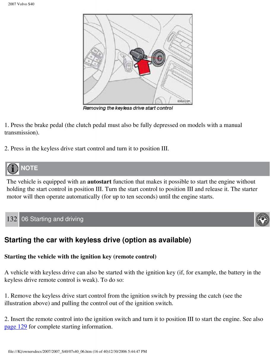 Volvo S40 II 2 owners manual / page 142