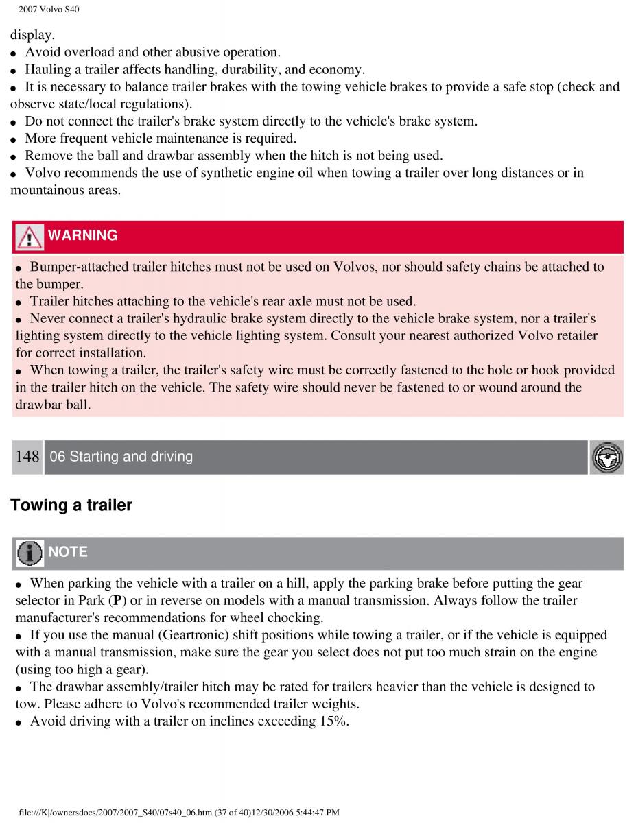 Volvo S40 II 2 owners manual / page 163