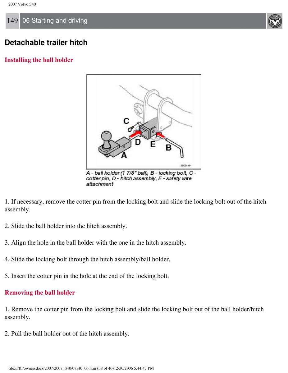 Volvo S40 II 2 owners manual / page 164