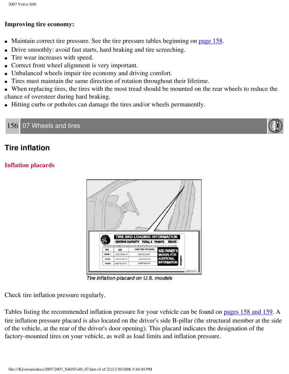 Volvo S40 II 2 owners manual / page 170