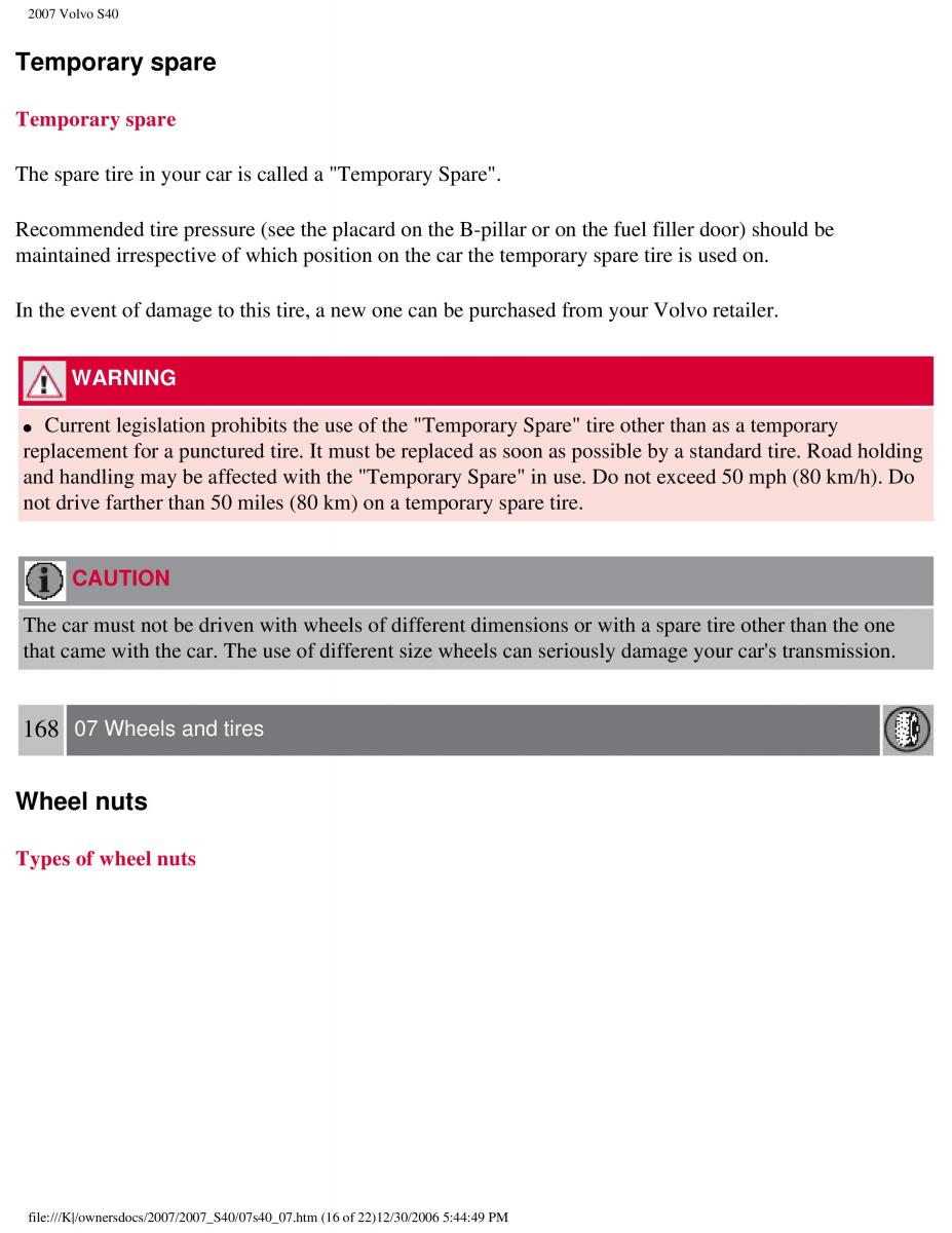 Volvo S40 II 2 owners manual / page 182