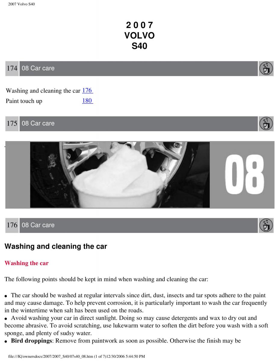 Volvo S40 II 2 owners manual / page 189