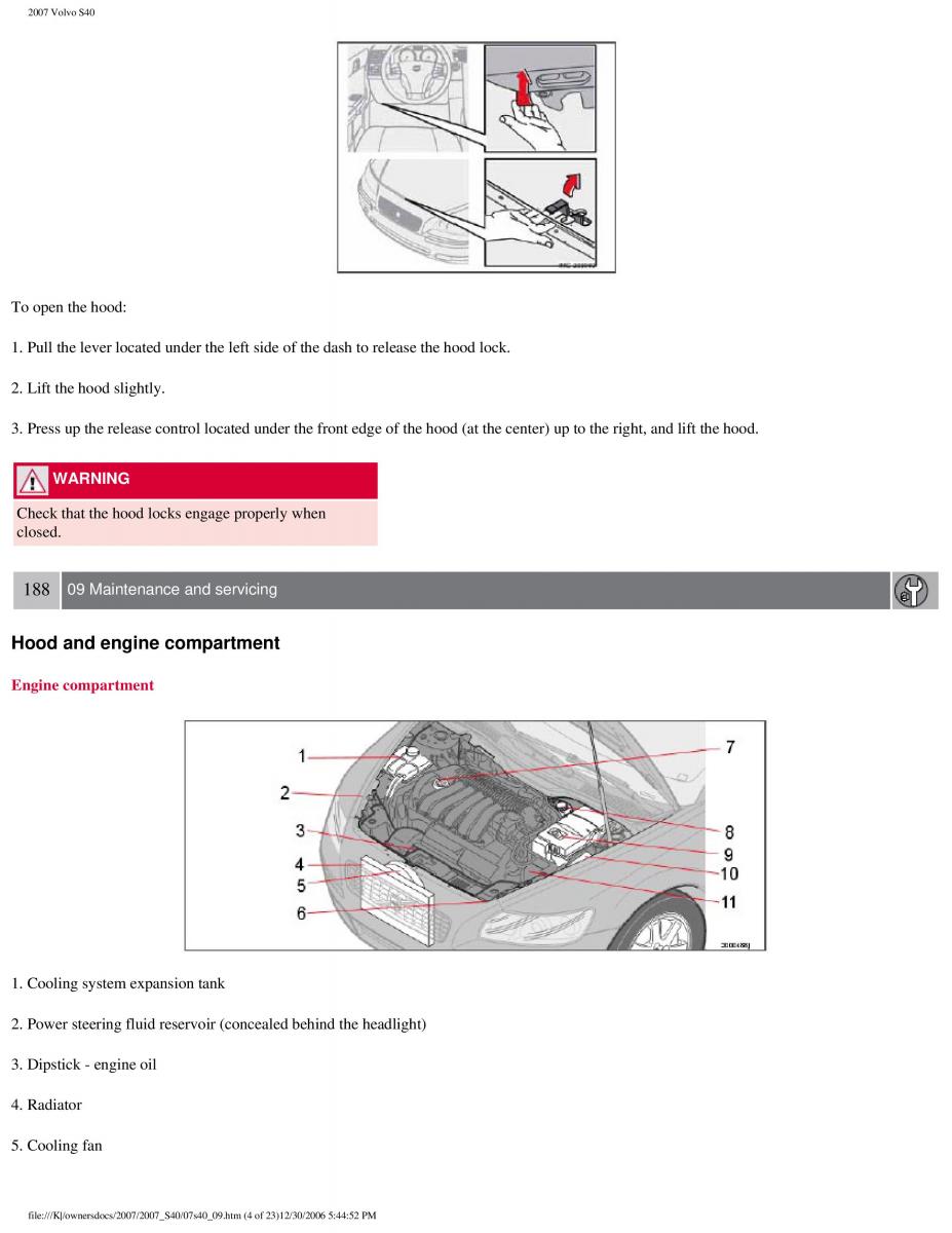 Volvo S40 II 2 owners manual / page 199