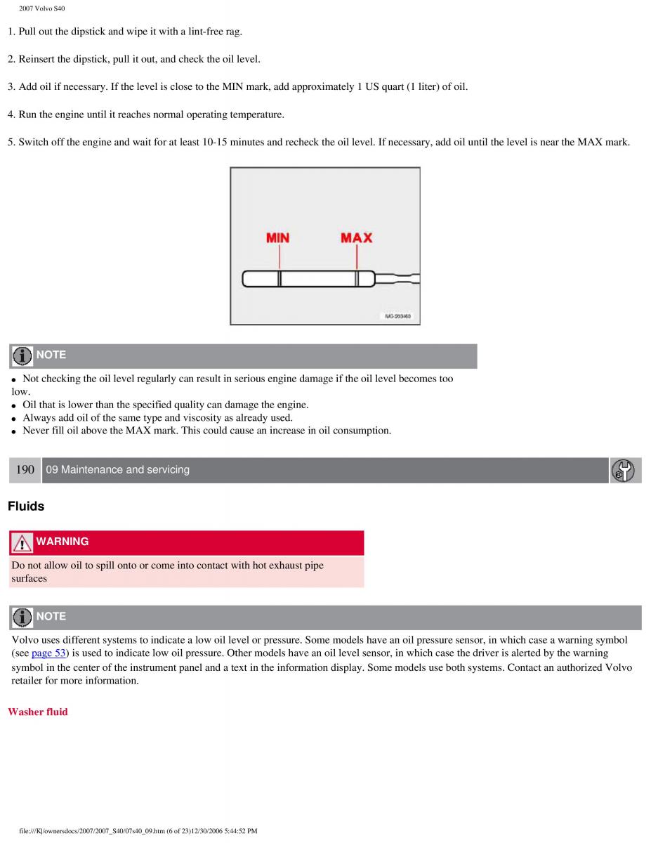 Volvo S40 II 2 owners manual / page 201