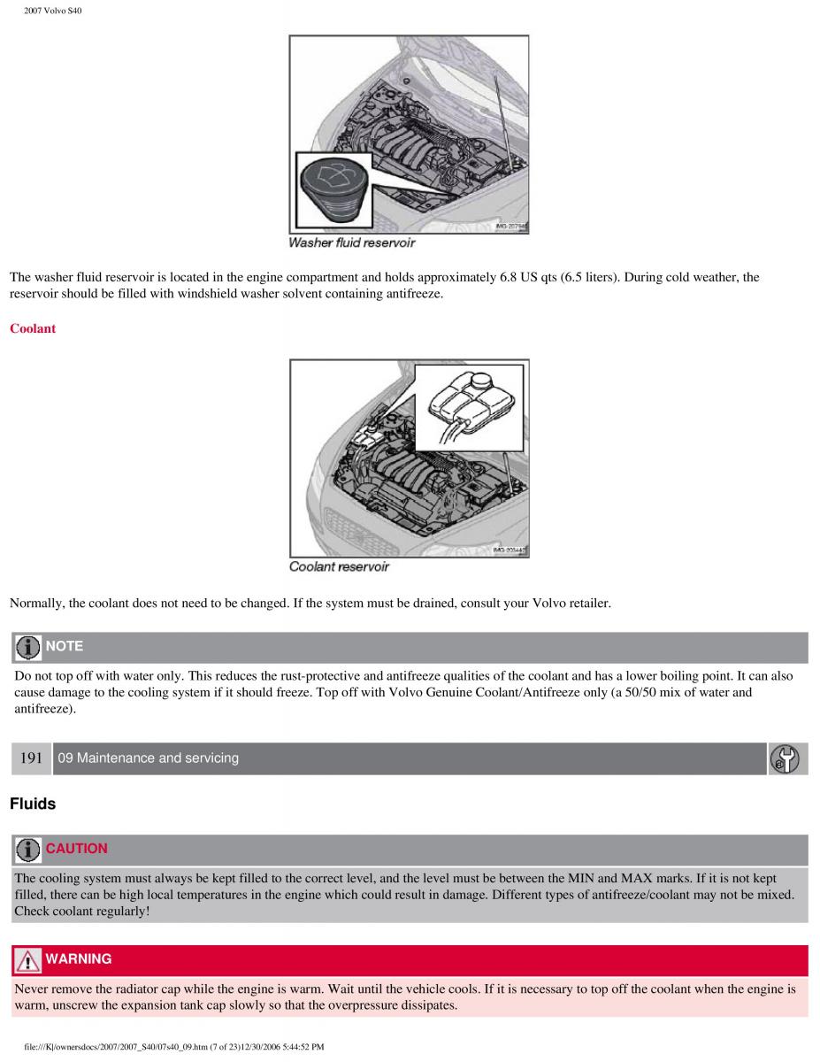 Volvo S40 II 2 owners manual / page 202