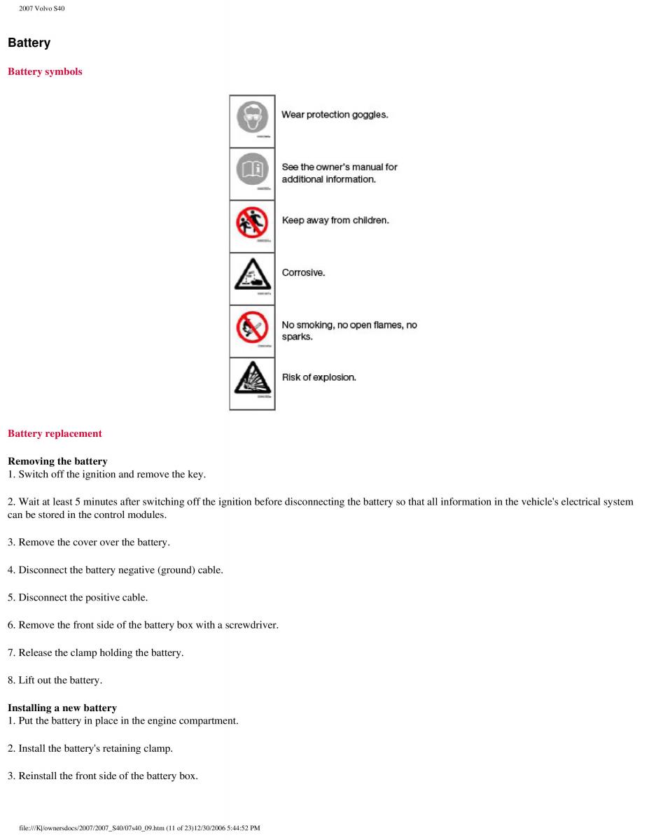 Volvo S40 II 2 owners manual / page 206