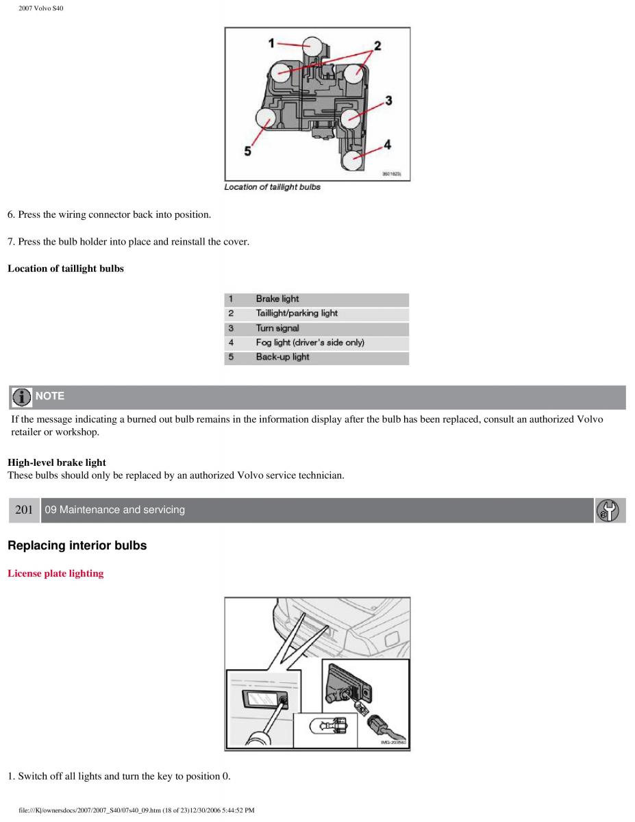 Volvo S40 II 2 owners manual / page 213