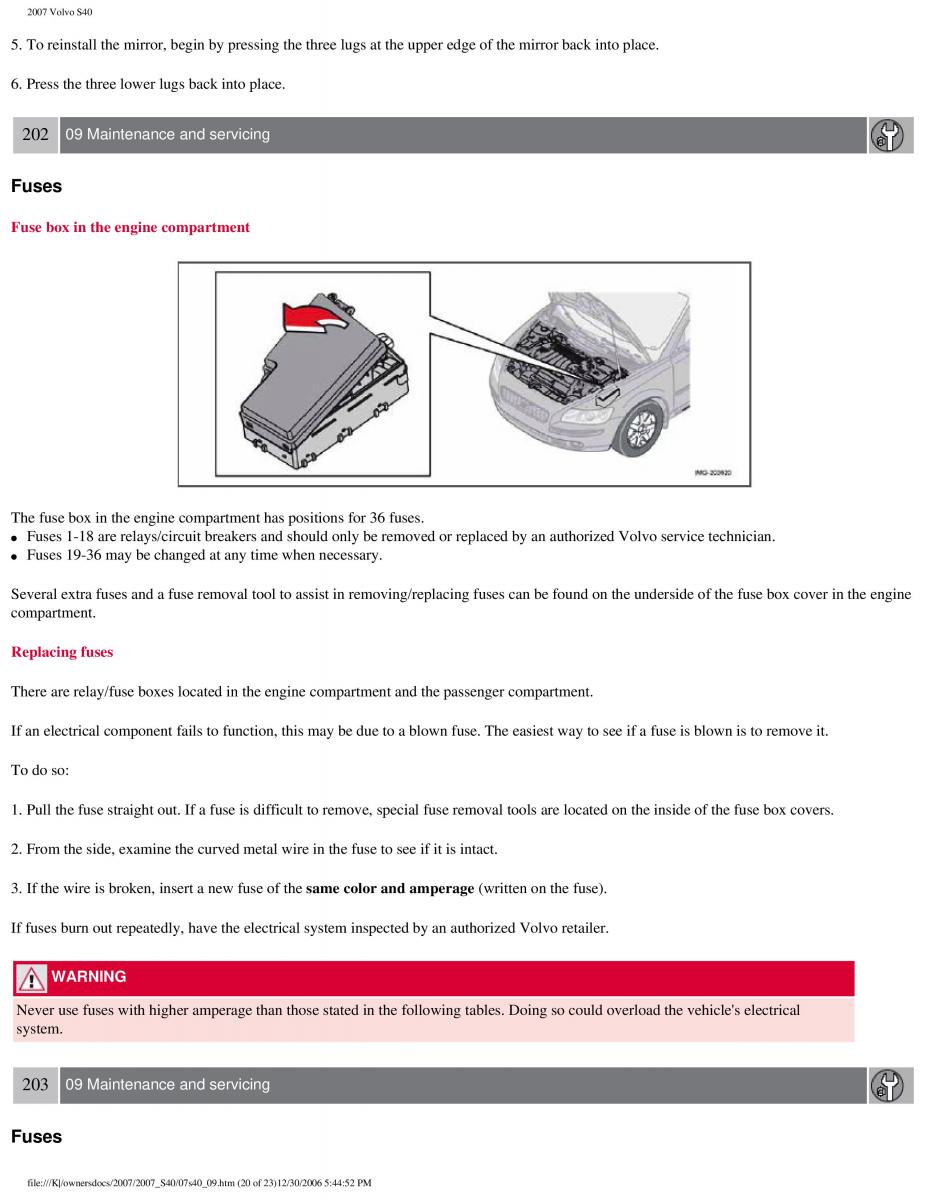 Volvo S40 II 2 owners manual / page 215