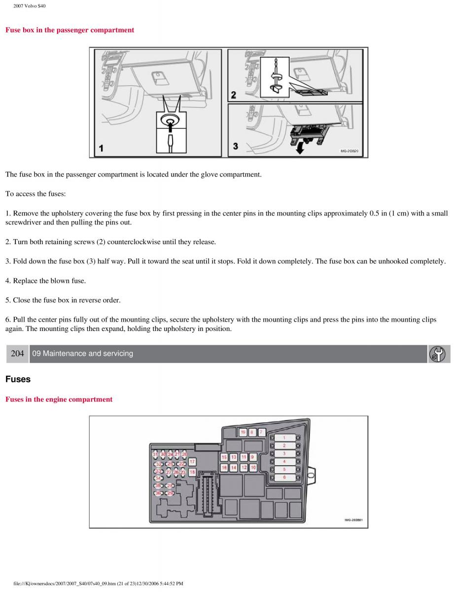 Volvo S40 II 2 owners manual / page 216