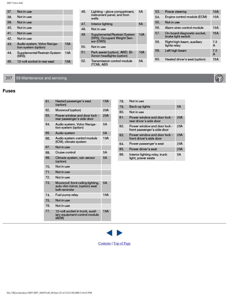 Volvo S40 II 2 owners manual / page 218