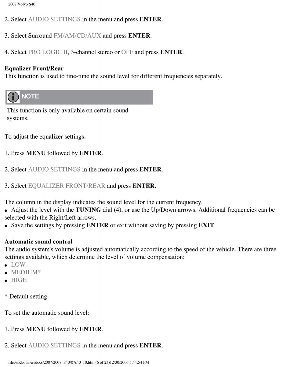 Volvo S40 II 2 owners manual / page 224