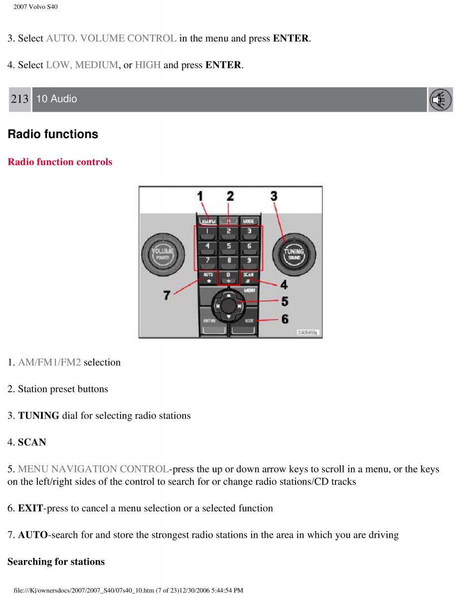 Volvo S40 II 2 owners manual / page 225