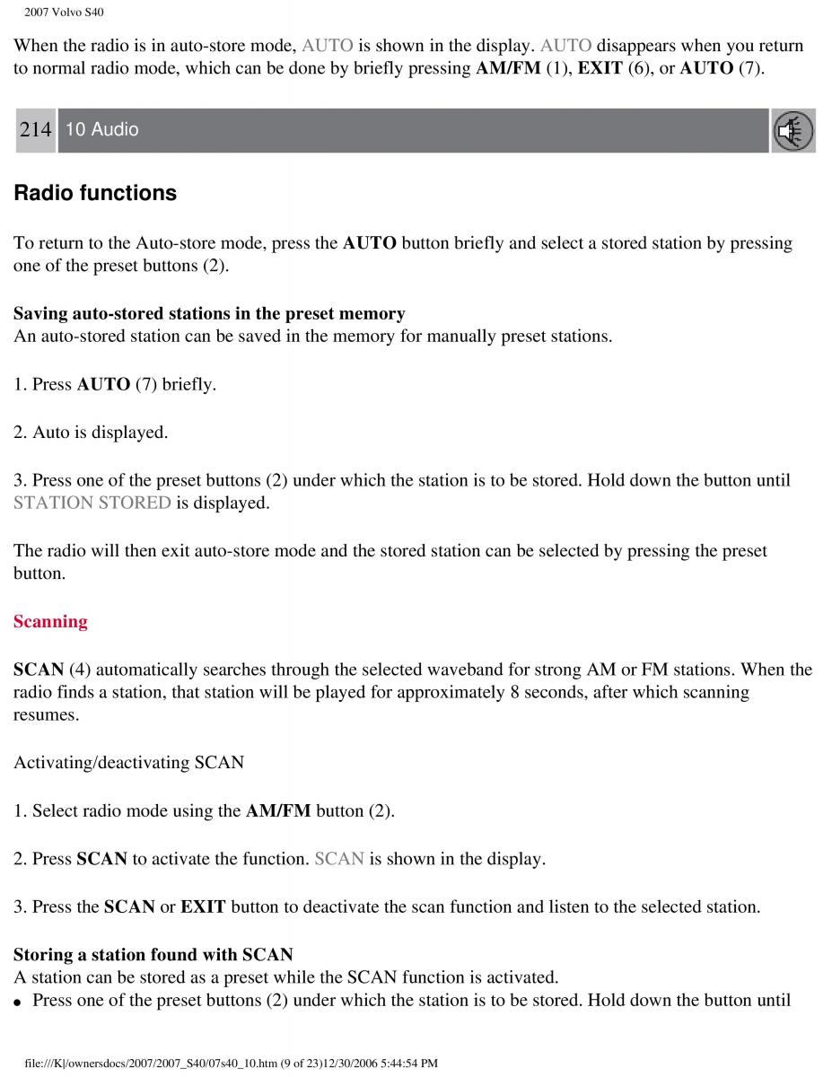 Volvo S40 II 2 owners manual / page 227