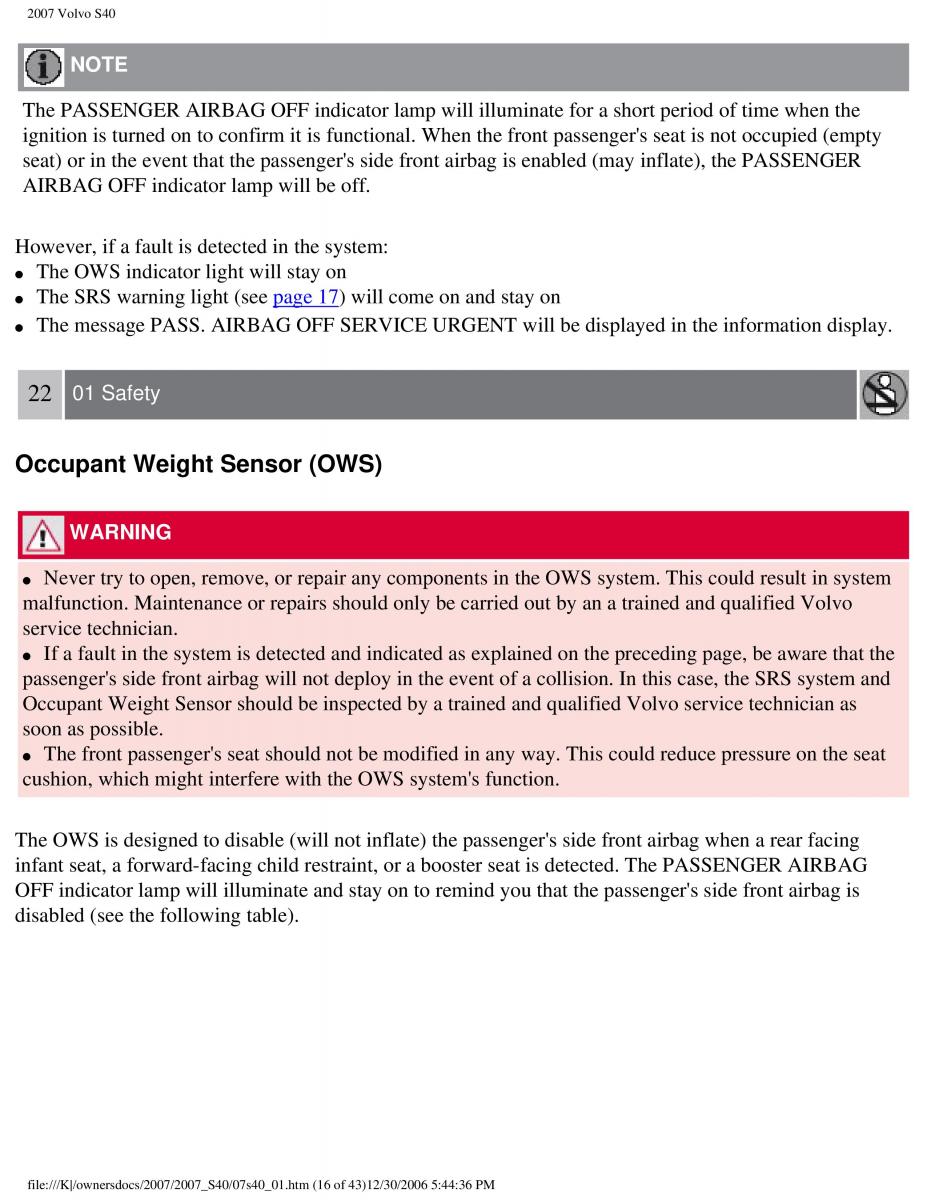 Volvo S40 II 2 owners manual / page 23