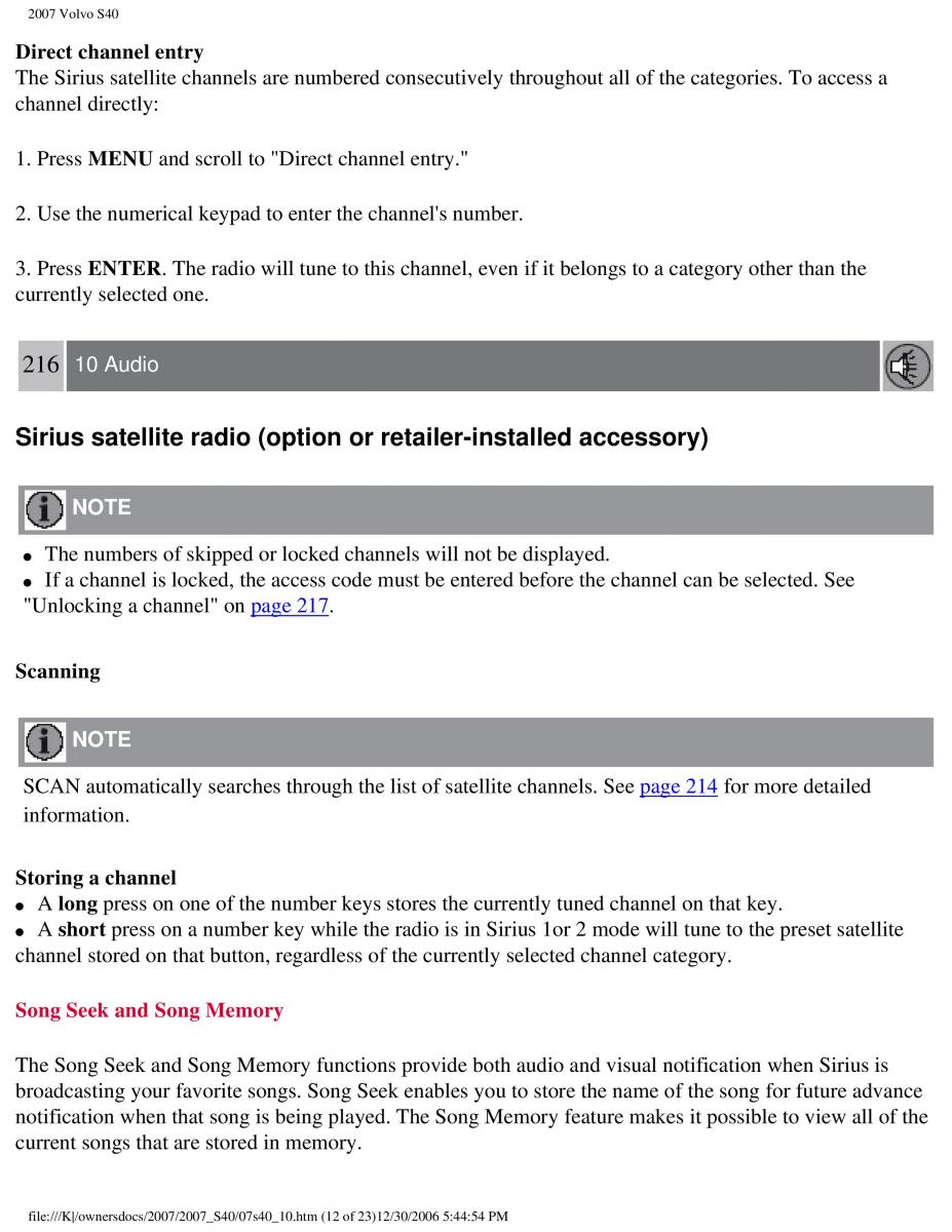 Volvo S40 II 2 owners manual / page 230