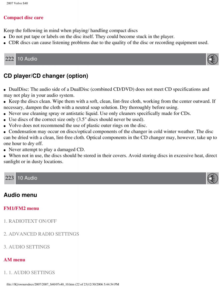 Volvo S40 II 2 owners manual / page 240