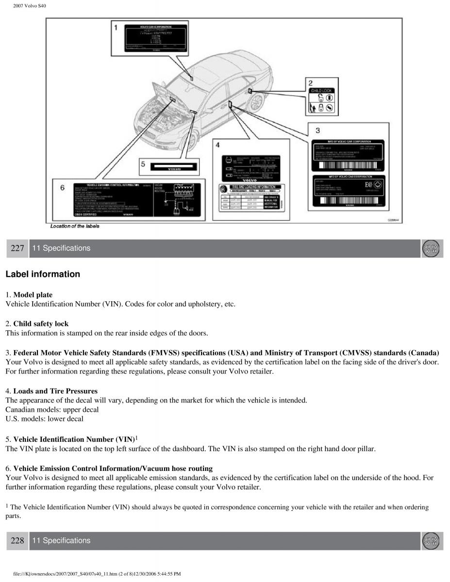 Volvo S40 II 2 owners manual / page 243