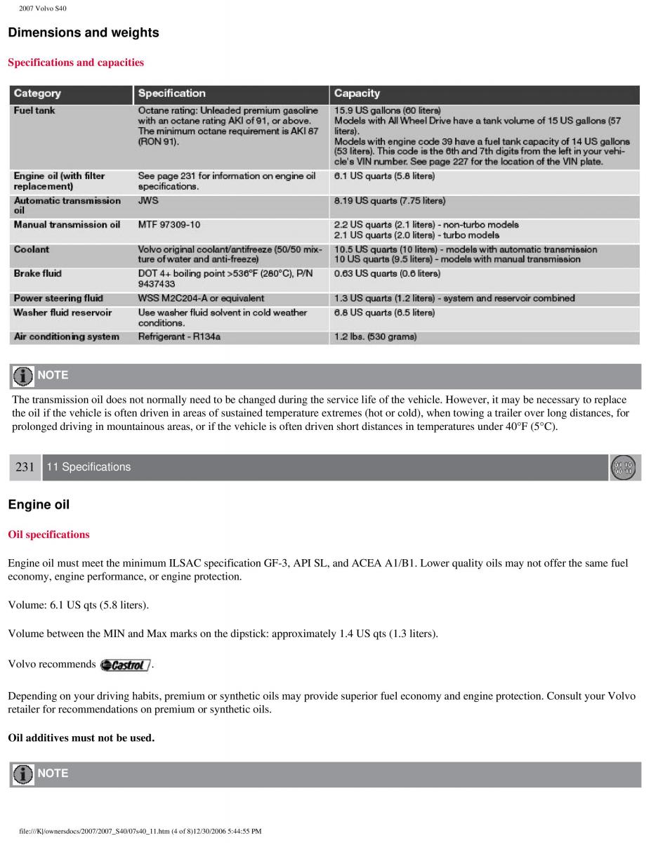 Volvo S40 II 2 owners manual / page 245