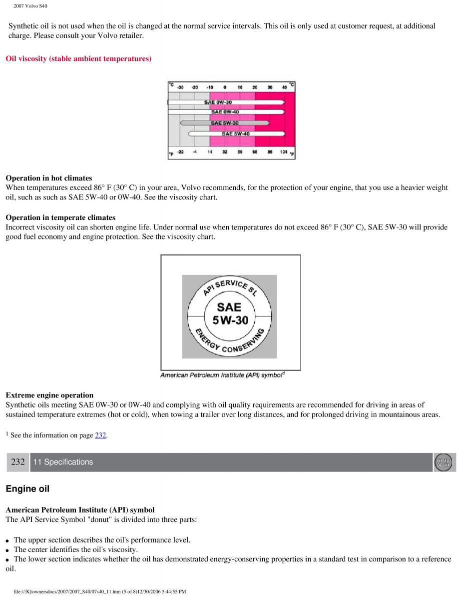 Volvo S40 II 2 owners manual / page 246