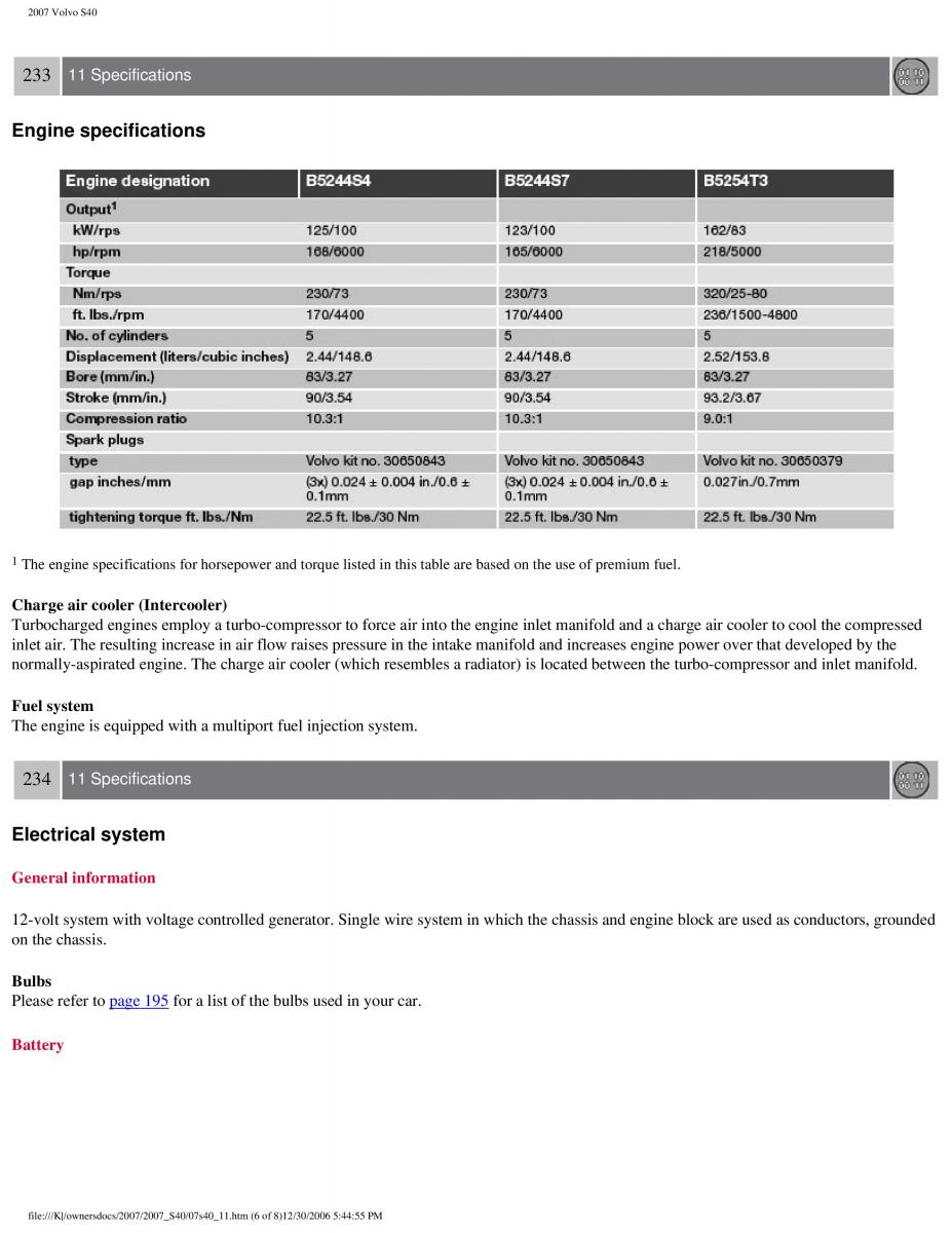 Volvo S40 II 2 owners manual / page 247